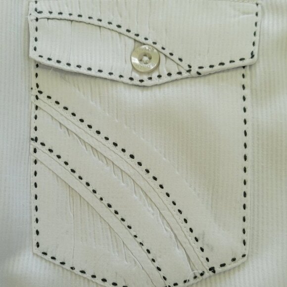 Roar Signature Western Button Down Crisp White Shirt with Tonal Design Size L - Picture 11 of 16